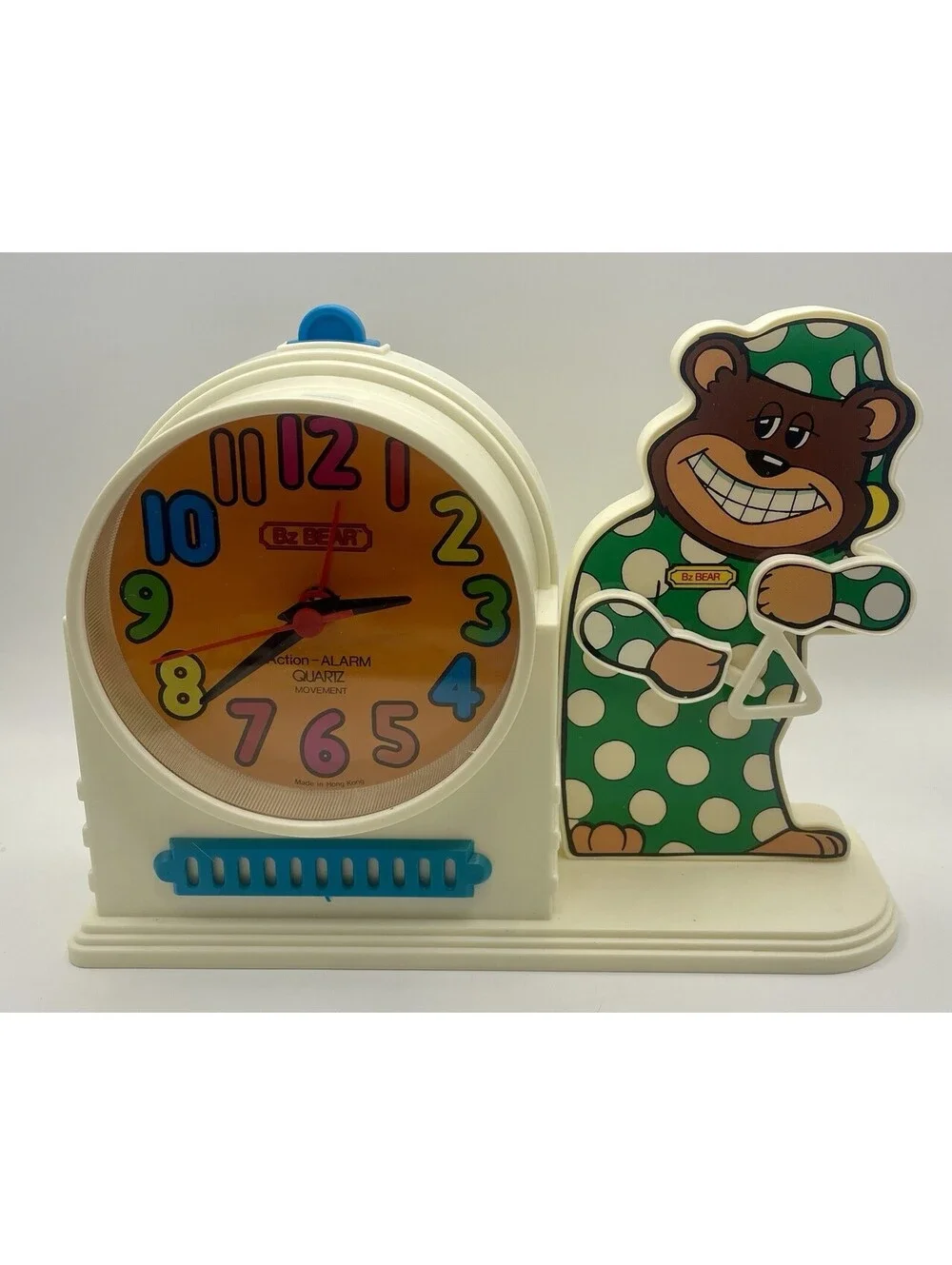 Vintage 1988 JANEX BZ Bear Wake Up My First Alarm Clock ~ Used